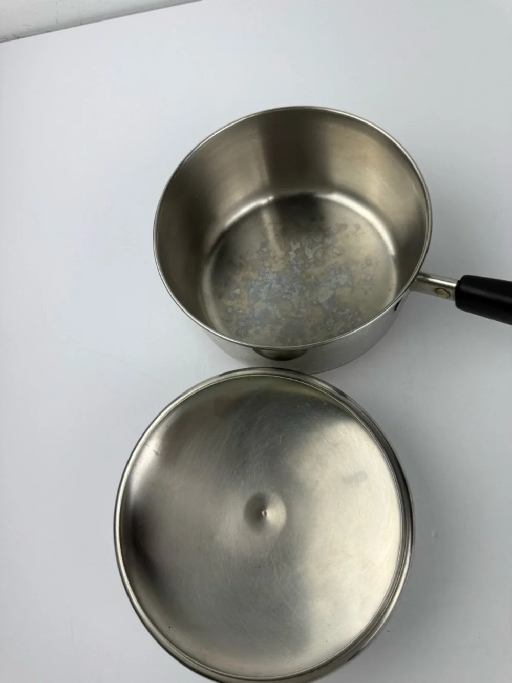 1801 Revere Ware 1 1/2 Qt Copper Bottom Pan Pot w/Lid Clinton IL USA Stainless